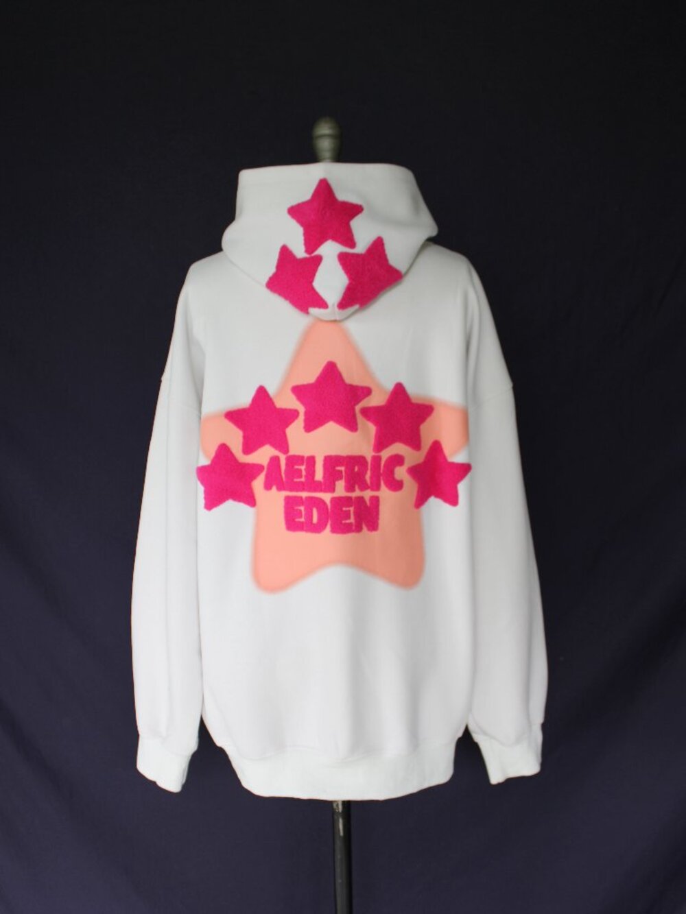 Aelfric Eden Vintage Embroidered Eden Star Hoodie ivory oversized sweatshirt L - Picture 10 of 12